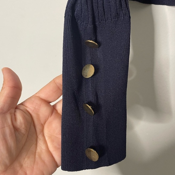 Versona Navy Cardigan with Gold Buttons - Picture 4 of 6